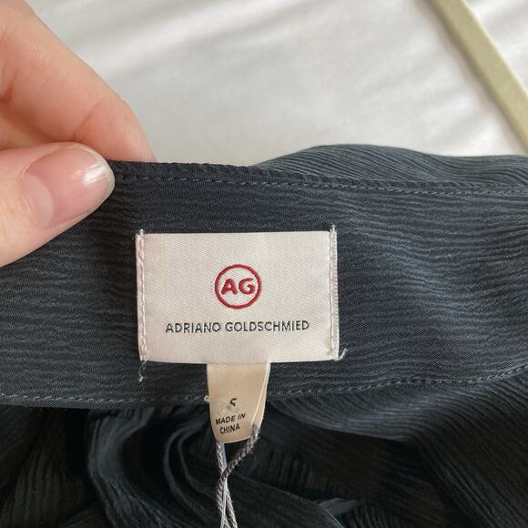 AG Adriano Goldschmied Women's Black One Shoulder Malia Tie Neck Blouse Size S - Picture 6 of 13